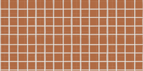 Fototapeta premium a seamless pattern of perfectly square, glossy soft cinnamon tiles with white grout