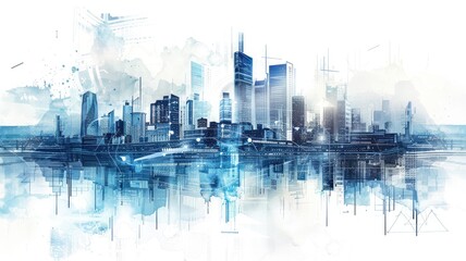 Futuristic Smart City Concept: Advanced Technology and Sleek Urban Design