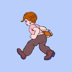 Illustration of a child jumping in the sky