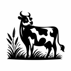 Dairy cow in the grass vector 2024