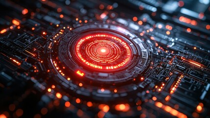 Holographic AI Security System Alert