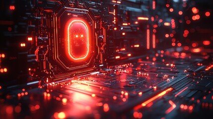 Futuristic Holographic Security Alert Concept