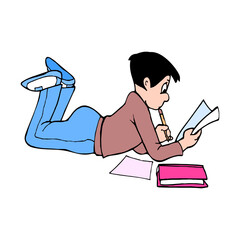 A man reading a book Vector illustration