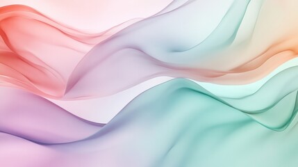 Obraz premium Soft, flowing abstract waves in pastel colors, creating a serene and calming visual effect.