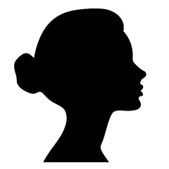 Stylized Woman Headshot Silhouette – Vector Illustration, Transparent Background for Design Projects