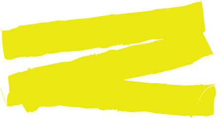 Hand drawn highlight marker lines. Marker yellow streaks.  Brush line