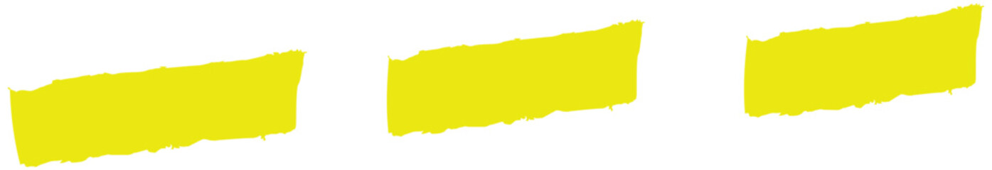 Hand drawn highlight marker lines. Marker yellow streaks.  Brush line