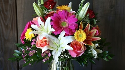 Fresh Cut Flowers: Includes hand-tied or vase arrangements of roses, lilies, tulips, and daisies, available in seasonal varieties and a range of colors.
