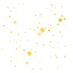 Decorate. Star confetti. Golden casual confetti background. Bright design patterns. Suitable for your design, cards, invitations, gifts, vip