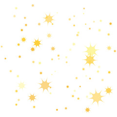 Decorate. Star confetti. Golden casual confetti background. Bright design patterns. Suitable for your design, cards, invitations, gifts, vip