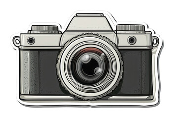 Vintage camera illustration, white isolate background