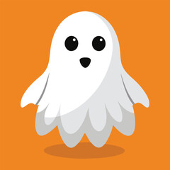 white Halloween ghost Catton illustration