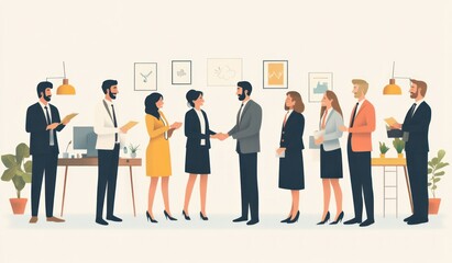 Business People Meeting and Greeting Each Other