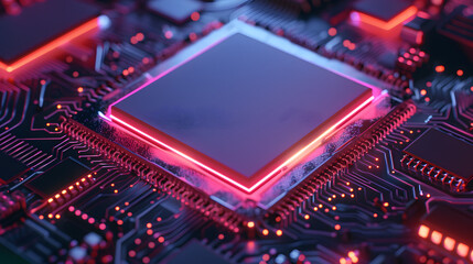 Fototapeta premium Chip Icon 3D Symbolizes AI hardware