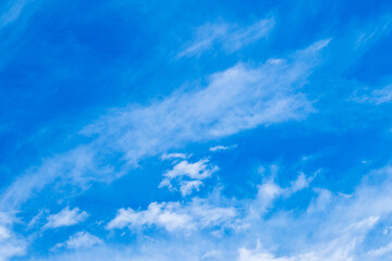 Panorama of cloud clear sky background for summer vacation concept at ocean and summer sea water with sunlight of beautiful cloudy sky