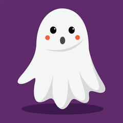 Obraz premium white Halloween ghost Catton illustration