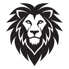 Lion head silhouette vector illustration