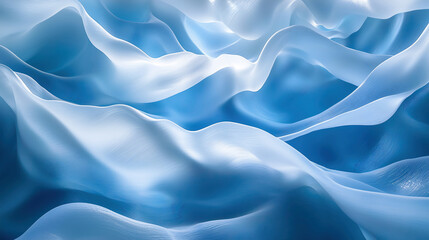Abstract Blue Waves or Ice Formations with Flowing Patterns