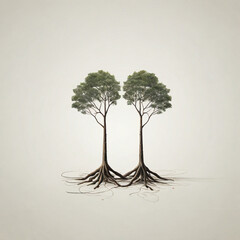 tree with roots in the background