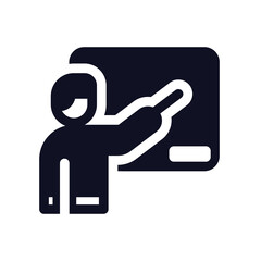 School & Student Icon Glyph Style