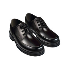 Black Leather Formal Shoes - Close Up View