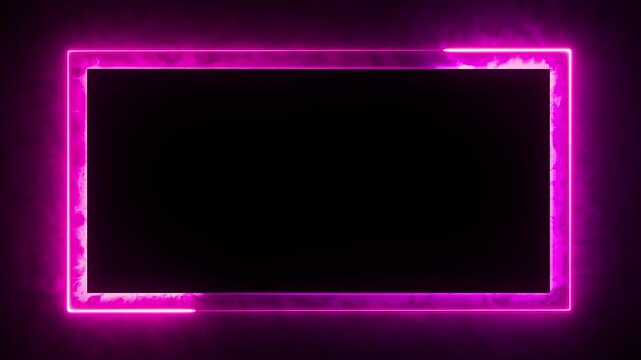 neon border frame, pink glowing border, rectangle, square, frame, black screen frame, border black screen, glowing frame, glowing border