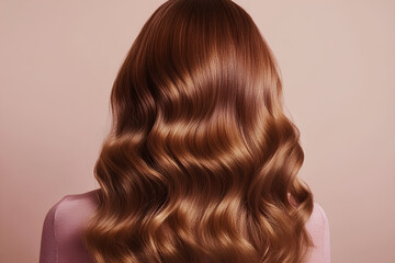 Fototapeta premium Elegant brown wavy hairstyle