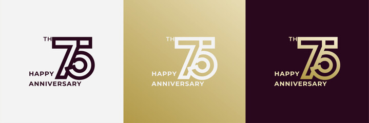 Obraz premium Logo 75th, 75 years anniversary, Creative design template for celebration, greeting and invitation. Editable file