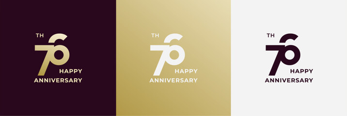Logo 76th, 76 years anniversary, Creative design for celebration, birthday, greeting and invitation. Editable file