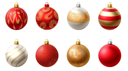 set of christmas ornaments
