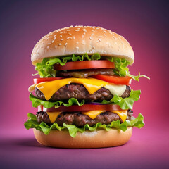 hamburger on a white background