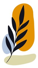 illustration of a leaf. Boho art
