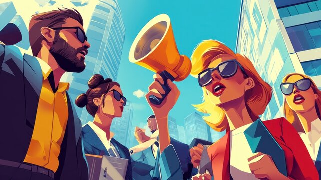 An illustration of a business leveraging strong brand loyalty by launching a customer advocacy program, turning loyal customers into brand ambassadors
