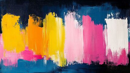 Fototapeta premium A vibrant abstract painting showcasing bold brushstrokes in various colors, creating a dynamic and modern artistic expression.