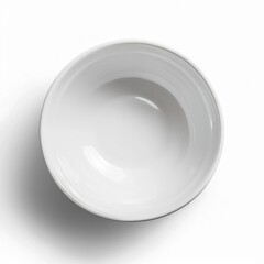 Empty White Bowl Top View Isolated on White Background