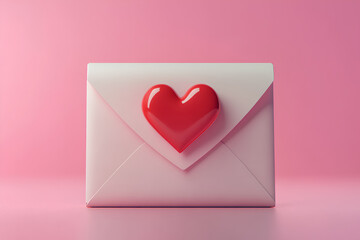 Envelope letter paper love 3d icon