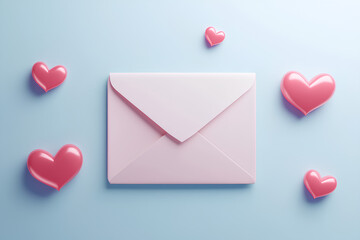 Envelope letter paper love 3d icon