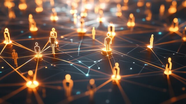 connected professionals abstract network illustrates business contacts corporate relationships strategic partnerships dynamic 3d rendering