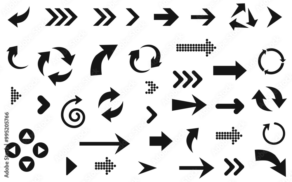 Poster arrow vector icon button collection pointer abstract symbol cursor infographic sign orientation line