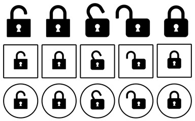 Lock icon safety security save confidential secret private web buttons collection protection password encryption secure privacy computer key cyber sign symbol