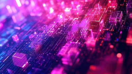 Modern digital abstract 3D background. Can be used in the description of network abilities, technological processes, digital storages, science, education, etc.