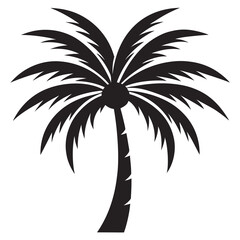 Palm tree silhouette vector art illustration