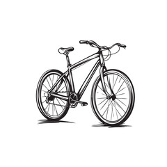 Fototapeta premium Gravel, road, touring bikes in silhouette style. Vector illustration isolated on white