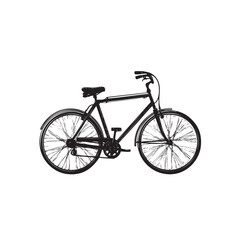 Gravel, road, touring bikes in silhouette style. Vector illustration isolated on white
