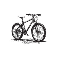 Gravel, road, touring bikes in silhouette style. Vector illustration isolated on white
