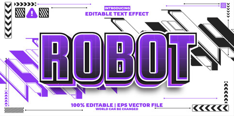 Obraz premium Robot editable text effect in new modern trend style
