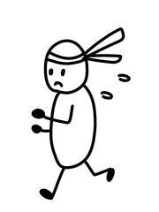 走っている人のゆるいイラスト