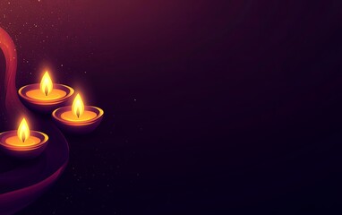 Fototapeta premium A serene image featuring glowing candles against a dark background, evoking a calming and peaceful atmosphere.