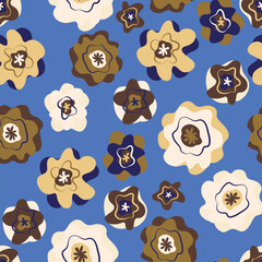 Seamless, flat design, pastel colors, geometric shapes.