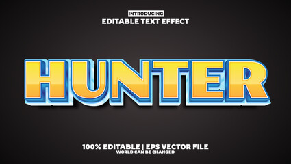 Hunter editable text effect in new modern trend style